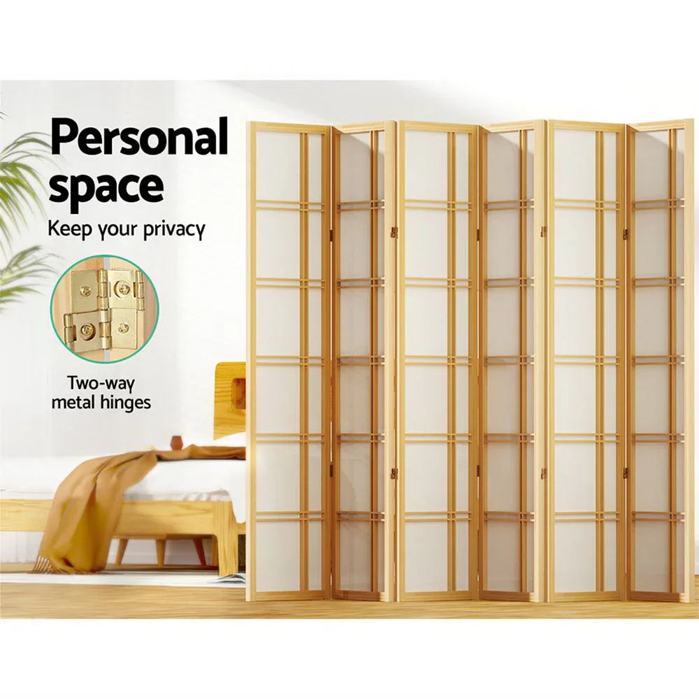 Artiss 6 Panel Room Divider Screen 265x179cm Nova Natural - Mekamart Australia