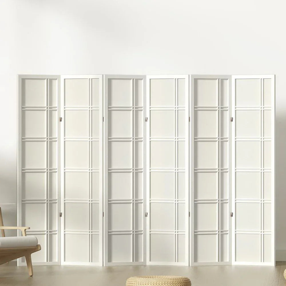 Artiss 6 Panel Room Divider Screen 265x179cm Nova White - Mekamart Australia