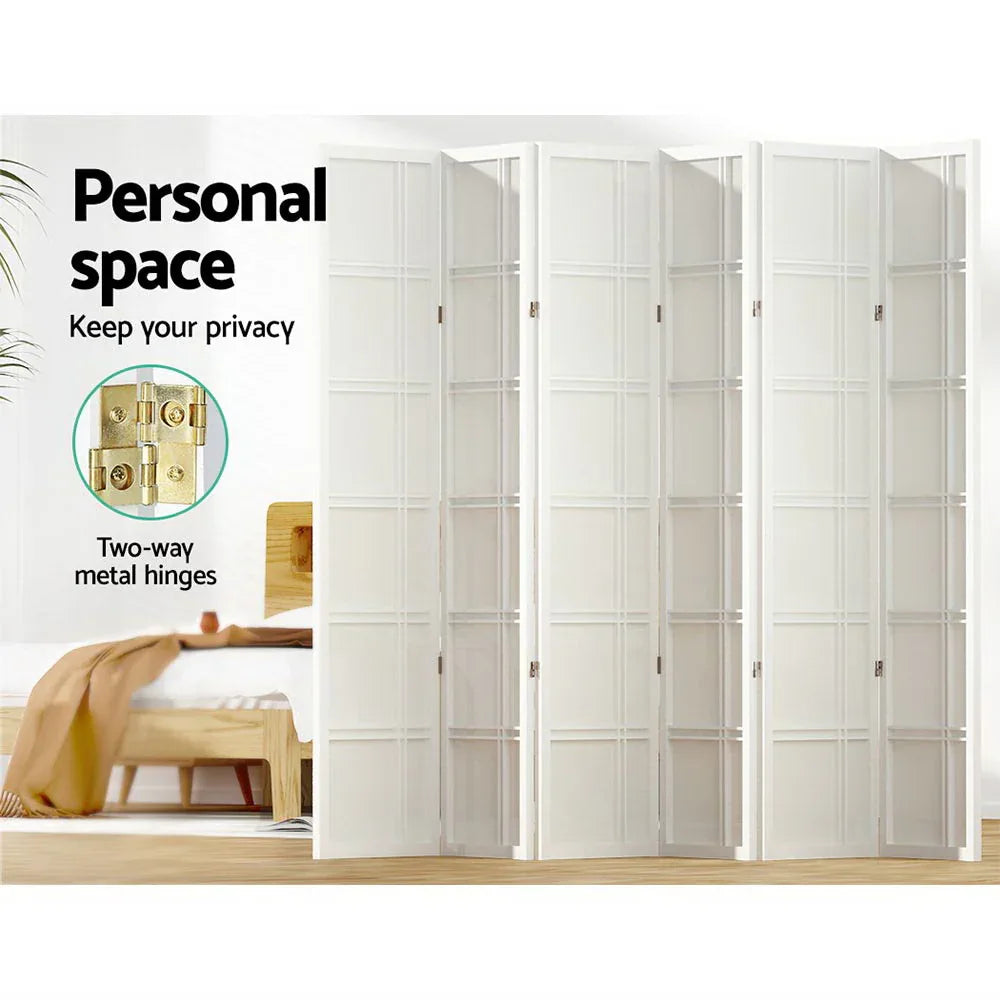 Artiss 6 Panel Room Divider Screen 265x179cm Nova White - Mekamart Australia