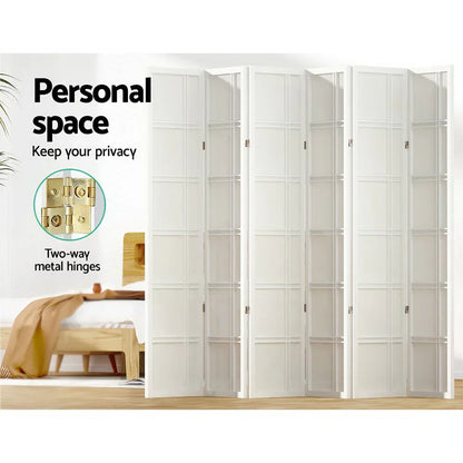 Artiss 6 Panel Room Divider Screen 265x179cm Nova White - Mekamart Australia