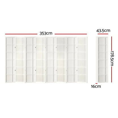 Artiss 8 Panel Room Divider Screen 353x179cm Nova White - Mekamart Australia