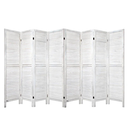 Artiss 8 Panel Room Divider Screen 326x170cm Louver White - Mekamart Australia
