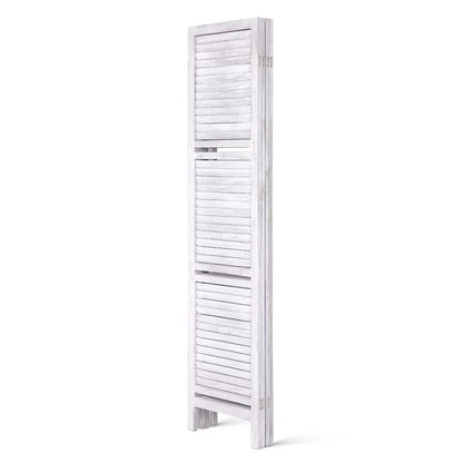 Artiss 4 Panel Room Divider Screen 163x170cm Shelf White - Mekamart Australia
