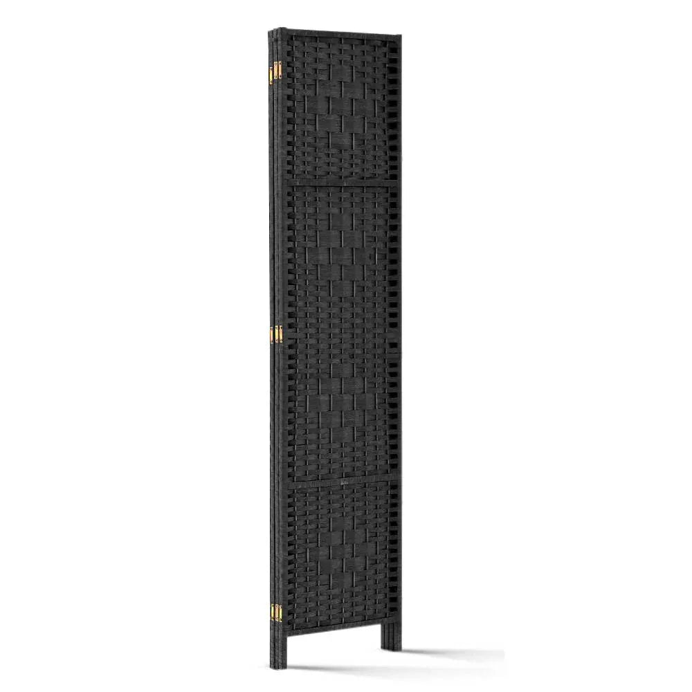 Artiss 3 Panel Room Divider Screen 123x170cm Woven Black - Mekamart Australia