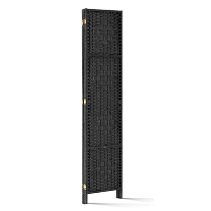 Artiss 3 Panel Room Divider Screen 123x170cm Woven Black - Mekamart Australia