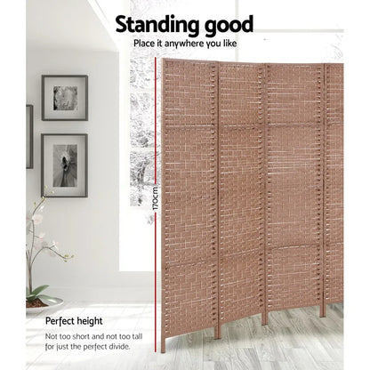 Artiss 6 Panel Room Divider Screen 245x170cm Woven Natural - Mekamart Australia