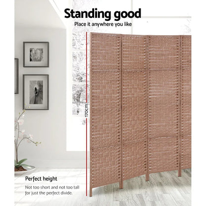 Artiss 8 Panel Room Divider Screen 326x170cm Woven Natural - Mekamart Australia