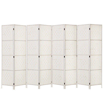 Artiss 8 Panel Room Divider Screen 326x170cm Woven White - Mekamart Australia