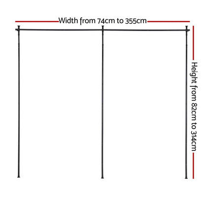 Artiss Room Divider Curtain Rod Extendable Black - Mekamart Australia