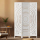 Artiss 3 Panel Room Divider Screen 132x170cm Circle White - Mekamart Australia