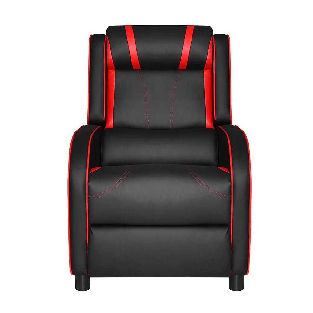 Artiss Recliner Chair Gaming Chair Leather Black Serik - Mekamart Australia