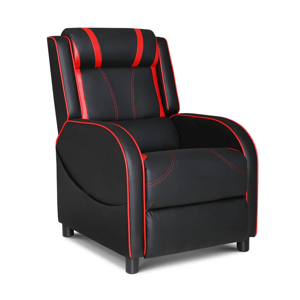 Artiss Recliner Chair Gaming Chair Leather Black Serik - Mekamart Australia