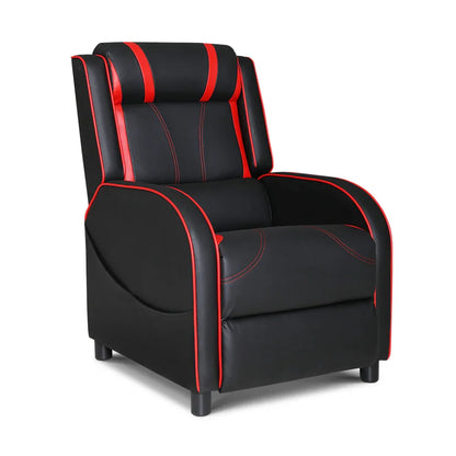 Artiss Recliner Chair Gaming Chair Leather Black Serik - Mekamart Australia