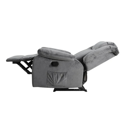 Artiss Recliner Chair Electric Massage Chair Velvet Lounge Sofa Heated Grey - Mekamart Australia