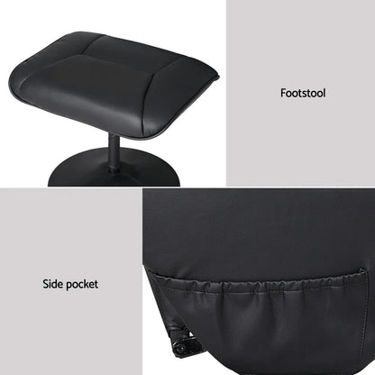 Artiss Recliner Chair Ottoman Heated Massage Black - Mekamart Australia