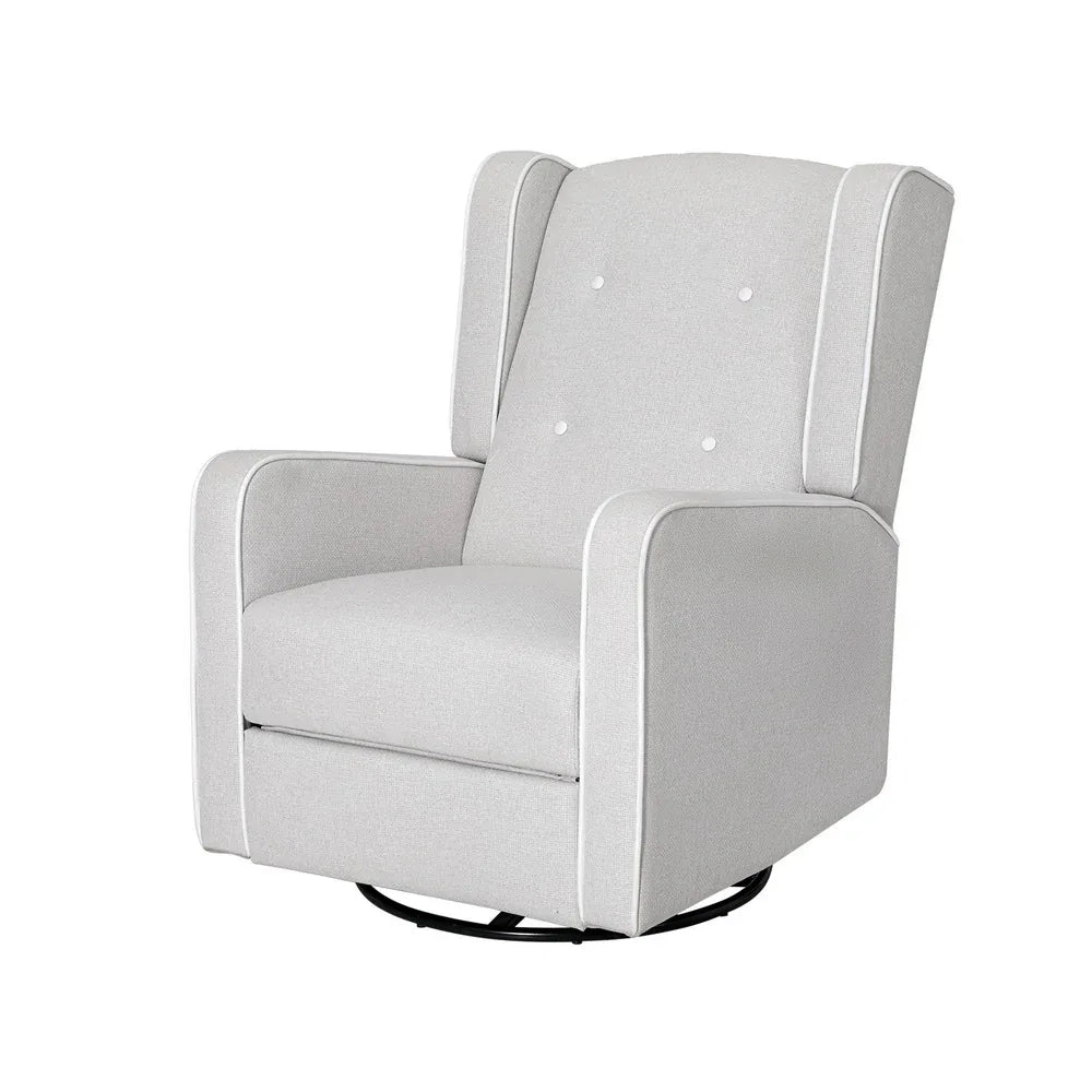 Artiss Recliner Armchair 360� Swivel Grey Fabric - Mekamart Australia