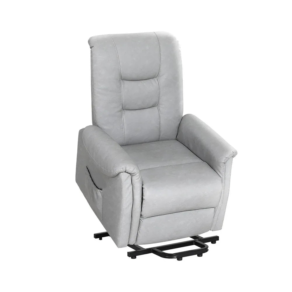 Artiss Recliner Chair Lift Assist Chair Leather Grey - Mekamart Australia
