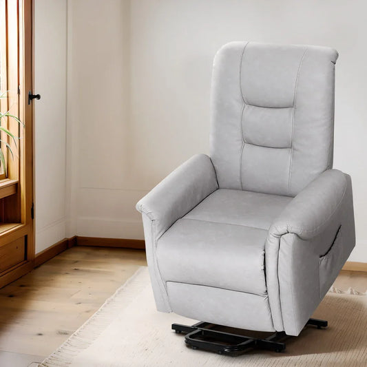 Artiss Recliner Chair Lift Assist Chair Leather Grey - Mekamart Australia