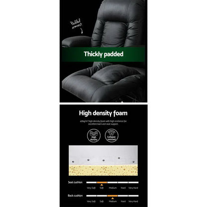 Artiss Recliner Chair Electric Heated Massage Chairs Faux Leather Cabin - Mekamart Australia