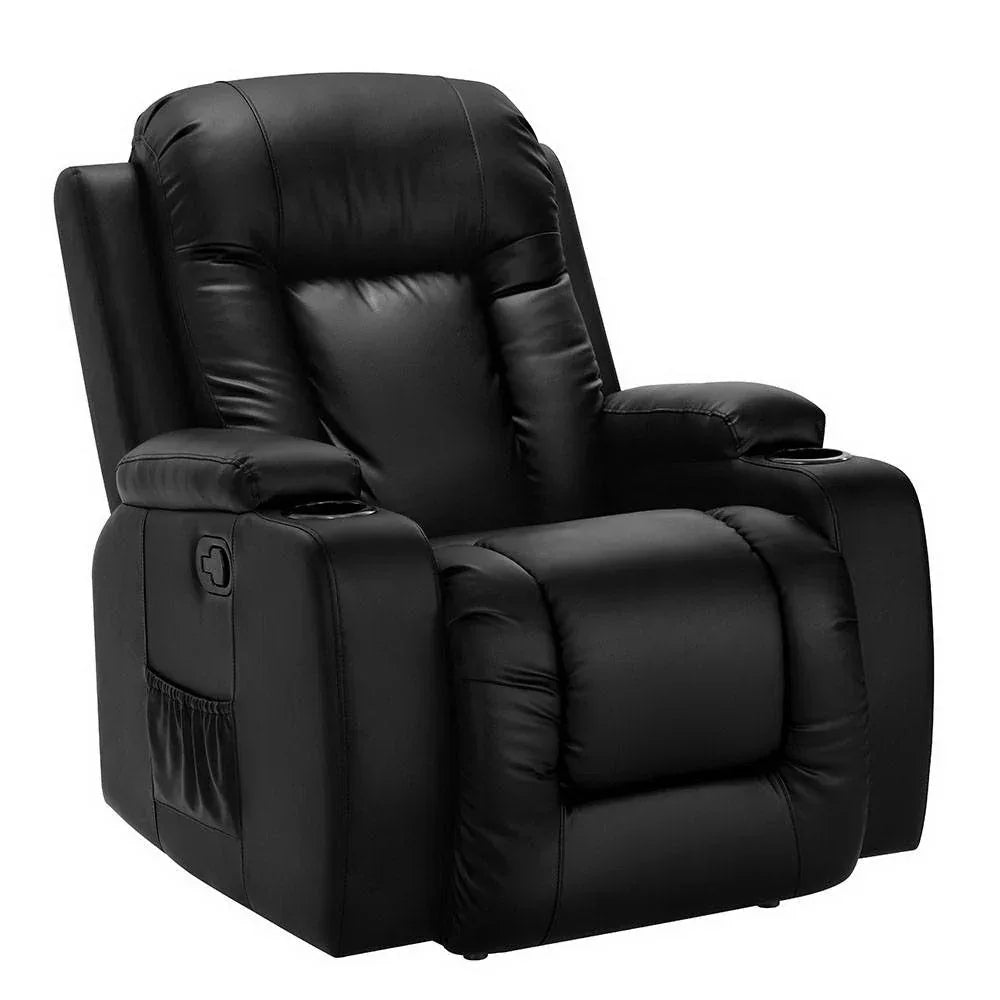 Artiss Recliner Chair Electric Heated Massage Chairs Faux Leather Cabin - Mekamart Australia