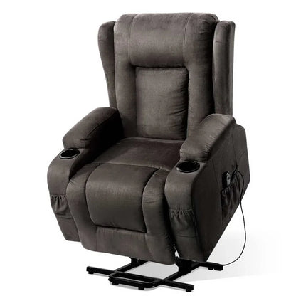Artiss Recliner Chair Lift Assist Heated Massage Chair Velvet Rukwa - Mekamart Australia