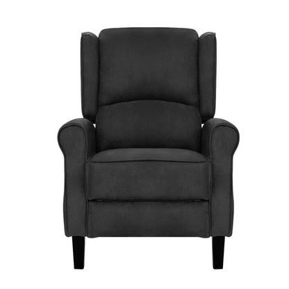 Artiss Recliner Chair Adjustable Sofa Lounge Soft Suede Armchair Couch Charcoal - Mekamart Australia