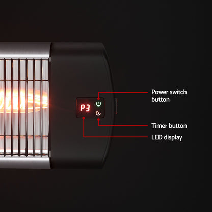 Devanti 2PCS Electric Radiant Strip Heater Outdoor Indoor Patio Infrared Heaters 3000W