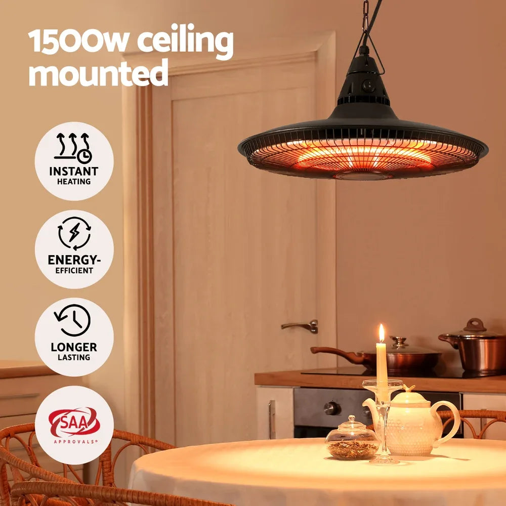 Devanti 1500W Hanging Electric Patio Heater - Mekamart Australia