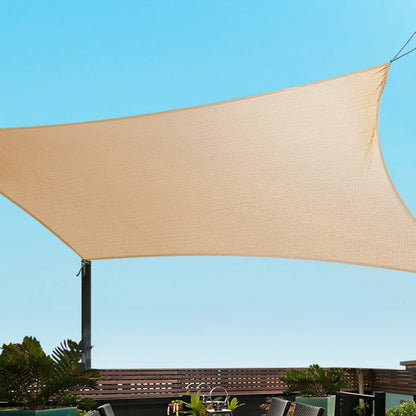 Instahut Shade Sail 2x4m Rectangle 280GSM 98% Sand Shade Cloth - Mekamart Australia