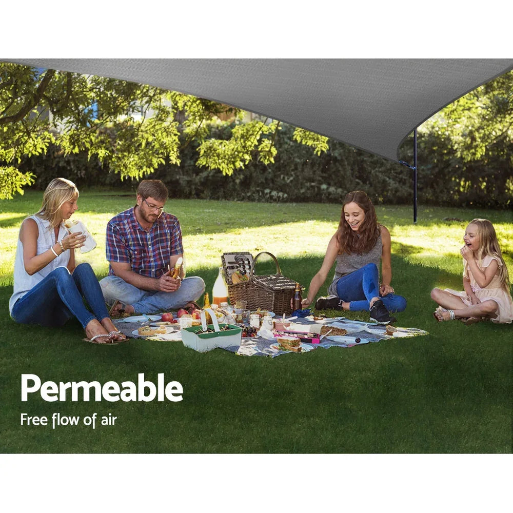 Instahut Shade Sail 3x3x4.3m Triangle 280GSM 98% Grey Shade Cloth - Mekamart Australia