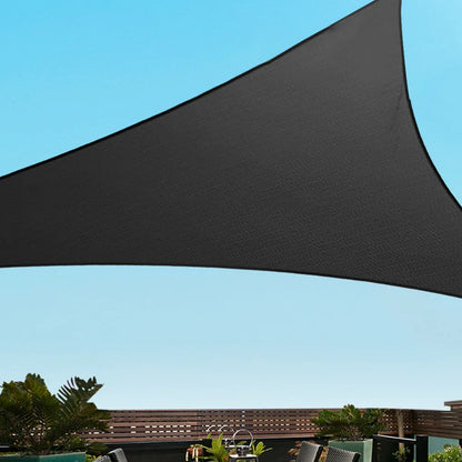 Instahut Shade Sail 5x5x5m Triangle 280GSM 98% Black Shade Cloth - Mekamart Australia