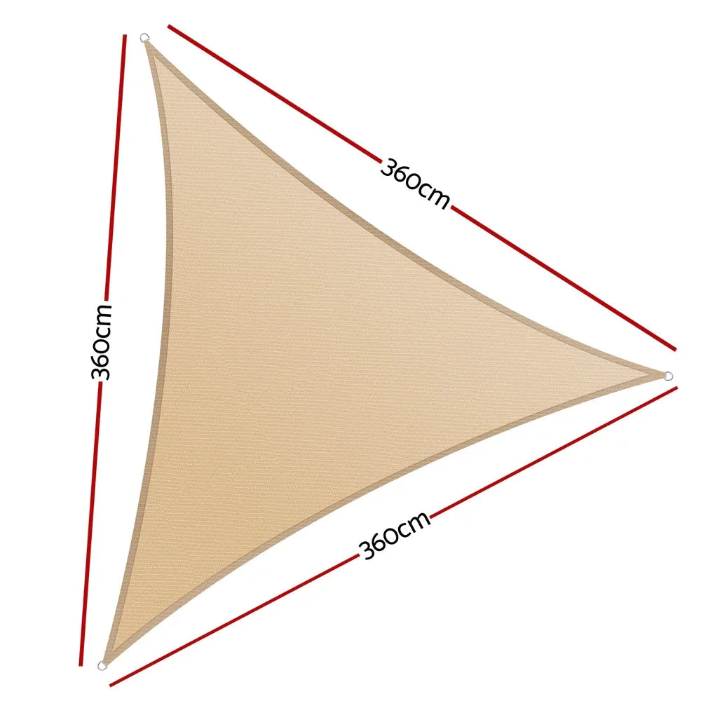 Instahut Shade Sail Cloth Shadecloth Triangle Sun Canopy 3.6x3.6x3.6M - Mekamart Australia