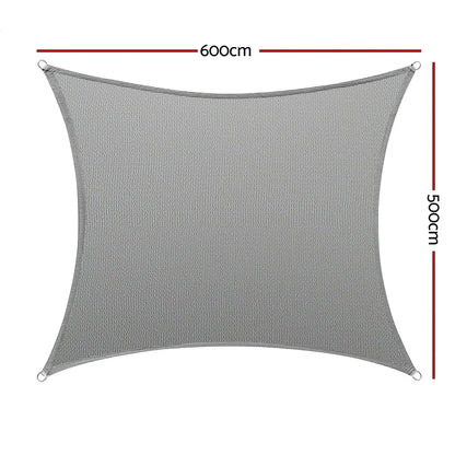 Instahut Shade Sail Cloth Shadecloth Square Sun Canopy 5x6m - Mekamart Australia