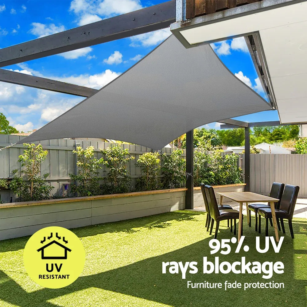 Instahut Shade Sail Cloth Shadecloth Square Sun Canopy 5x6m - Mekamart Australia