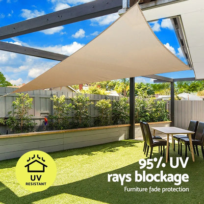 Instahut Shade Sail Cloth Shadecloth Triangle Sun Canopy 6.1x6.1x6.1M - Mekamart Australia