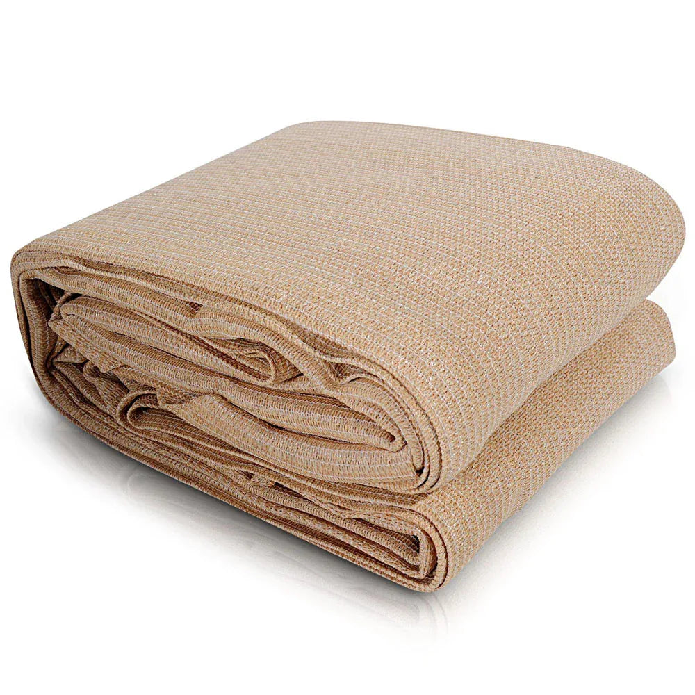 Instahut Shade Sail 2x4m Rectangle 185GSM 95% Sand Shade Cloth - Mekamart Australia