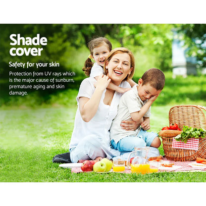 Instahut Shade Sail 6x6m Rectangle 185GSM 95% Sand Shade Cloth - Mekamart Australia