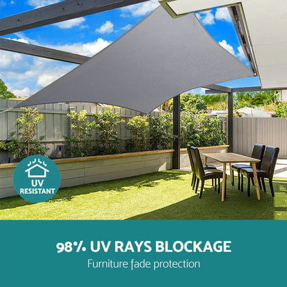 Instahut Waterproof Shade Sail Shade cloth 220GSM Canopy 3x5m - Mekamart Australia