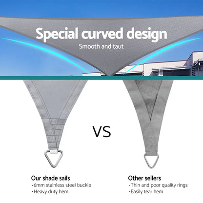 Instahut Waterproof Shade Sail Shade cloth Triangle Canopy 220GSM 4x4x4m - Mekamart Australia