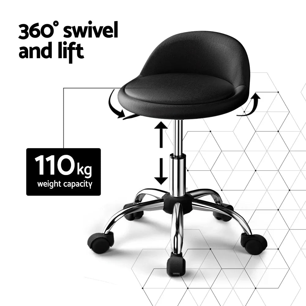 Artiss Salon Stool Swivel Chair Backrest Chairs - Mekamart Australia