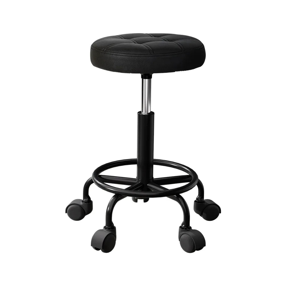 Artiss Salon Stool Round Swivel Chairs Black - Mekamart Australia