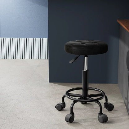 Artiss Salon Stool Round Swivel Chairs Black - Mekamart Australia
