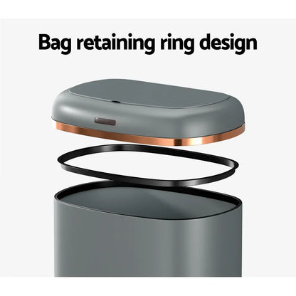 Devanti 38L Motion Sensor Bin Rubbish Automatic Grey - Mekamart Australia