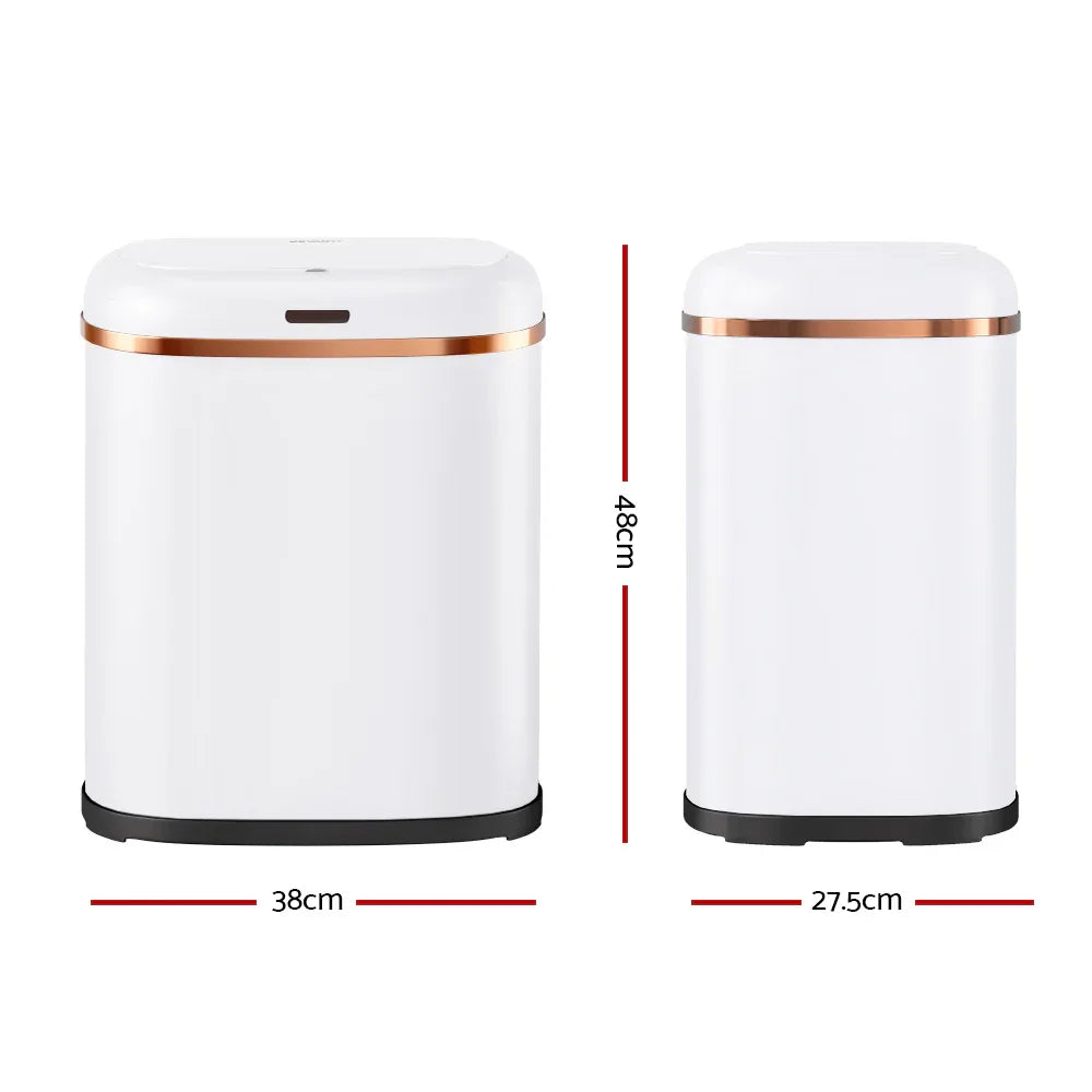 Devanti 38L Motion Sensor Bin Rubbish Automatic White - Mekamart Australia