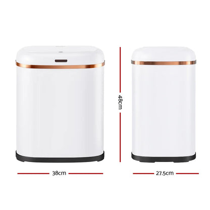 Devanti 38L Motion Sensor Bin Rubbish Automatic White - Mekamart Australia