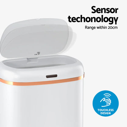 Devanti 38L Motion Sensor Bin Rubbish Automatic White - Mekamart Australia