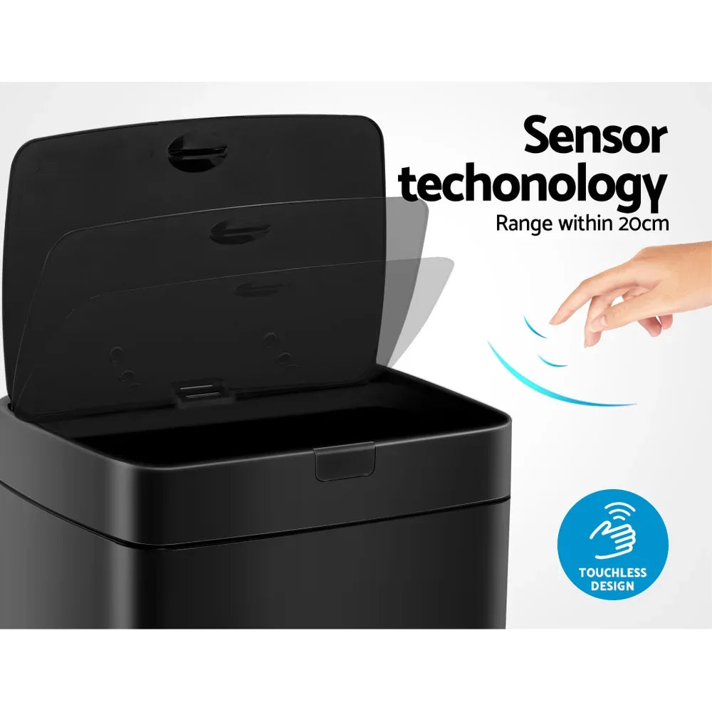 Devanti Motion Sensor Bin 45L Touchless Operation Noise-Free Kitchen - Mekamart Australia