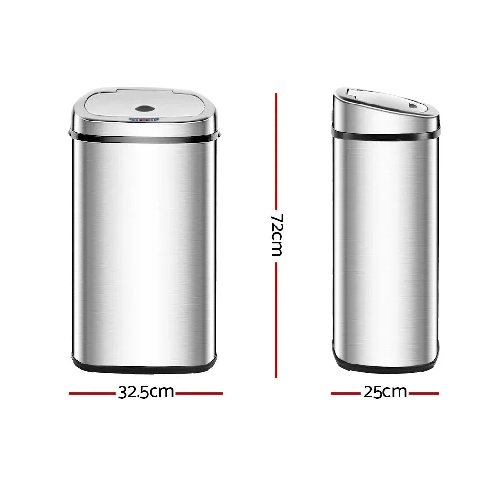 Devanti Motion Sensor Bin 50L Soft-Close Hygienic Kitchen Solution - Mekamart Australia