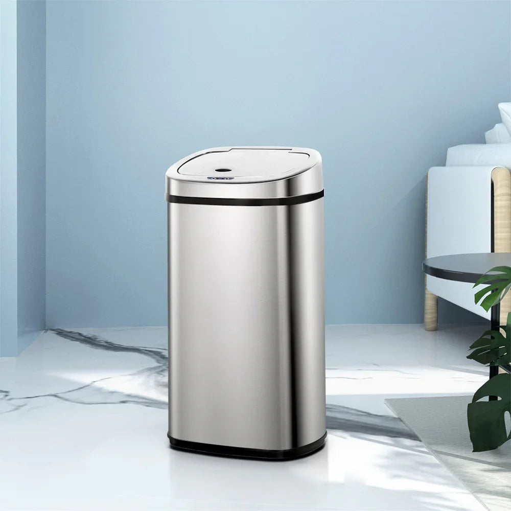 Devanti Motion Sensor Bin 50L Soft-Close Hygienic Kitchen Solution - Mekamart Australia
