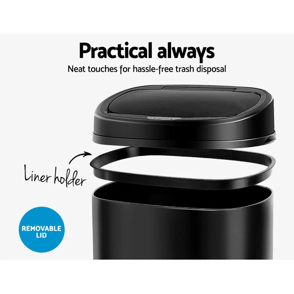 Devanti Motion Sensor Bin 58L Automatic Lid Clean & Convenient - Mekamart Australia
